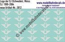 "Nass-Schiebebilder: SJ-Embleme 1990-2004, Weiss. Artikel-Nummer: 5812"