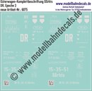 "Nass-Schiebebilder: Güterwagen-Komplettbeschriftung DR, GGrths, 10 verschiedene Wagennummern vorrätig/ohne Aufpreis möglich!. Artikel-Nummer: 6075"