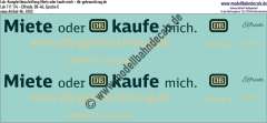 Nass-Schiebebilder: Lok-Komplettbeschriftung Miete oder Kaufe mich - DB Lok 111 174-9 - Taufname Elfriede, Epoche 6. Artikel-Nummer: 6103