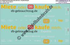 Nass-Schiebebilder: Lok-Komplettbeschriftung Miete oder kaufe mich - Lok 111 095-6, Taufname Inge, DB-AG, Epoche 6. Artikel-Nummer: 6119