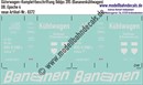 "Nass-Schiebebilder: Güterwagen-Komplettbeschriftung Ibblps 395 (Bananen-Kühlwagen), DB, Epoche 4. Artikel-Nummer: 6572"