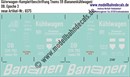 "Nass-Schiebebilder: Güterwagen-Komplettbeschriftung Tnoms 59 (BananenKühlwagen), DB, Epoche 3. Artikel-Nummer: 6575"