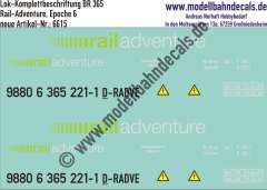 Nass-Schiebebilder: Lok-Komplettbeschriftung BR 365, Rail-Adventure, Epoche 6, Artikel-Nummer: 6615