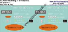 Nass-Schiebebilder: Lok-Komplettbeschriftung 101 130-3, DB-AG (Metropolitan), Epoche 5. Artikel-Nummer: 6624