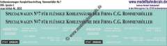 Nass-Schiebebilder: Kohlensäurewagen-Komplettbeschriftung Rommenhöller No. 7, DRG, Epoche 2. Artikel-Nummer: 6653