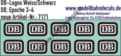 Nass-Schiebebilder: 10 Stück DB-Logo Schwarz/Weiss. Artikel-Nummer: 7171