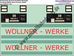 Nass-Schiebebilder: Restaurierungs-Decals Beschriftung für Kesselwagen der DB/Wöllner-Werke (Phantasie-Modell). Artikel-Nummer: 7317