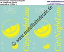 "Nass-Schiebebilder: Personenwagen-Komplettbeschriftung CityNightLine (CNL), WRm, Epoche 4. Artikel-Nummer: 7578"