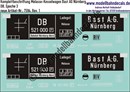 "Nass-Schiebebilder: Güterwagen-Komplettbeschriftung Melasse-Kesselwagen, Bast AG Nürnberg, DB, Epoche 3. Artikel-Nummer: 7594"