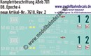 "Nass-Schiebebilder: Personenwagen-Komplettbeschriftung ABnb 701, DB, Epoche 4. Artikel-Nummer: 7618"