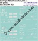 Nass-Schiebebilder: Güterwagen-Komplettbeschriftung Omm 53 - DB Epoche 3. Artikel-Nummer: 7630