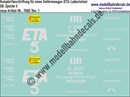 "Nass-Schiebebilder: Komplettbeschriftung für einen Umformwagen (ETA-Ladestation), DB, Epoche 3. Artikel-Nummer: 7668"
