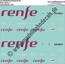 "Nass-Schiebebilder: Lok-Komplettbeschriftung BR 334, Renfe, Epoche 4. Artikel-Nummer: 7674"