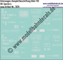"Nass-Schiebebilder: Güterwagen-Komplettbeschriftung Gklm 193, DB, Epoche 4. Artikel-Nummer: 7679"