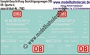 "Nass-Schiebebilder: Komplettbeschriftung für einen Besichtigungswagen 395 (Basis VT 95), DB, Epoche 4. Artikel-Nummer: 7683"