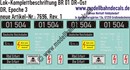 Nass-Schiebebilder: Lok-Komplettbeschriftung BR 01 - DR Epoche 3. Artikel-Nummer: 7696