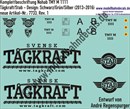 Nass-Schiebebilder: Lok-Komplettbeschriftung Nohab TMY M 1111 Tågkraft/Stab - Design: Schwarz/Grün/Silber (2013-2016). Artikel-Nummer: 7733