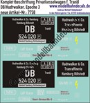 "Nass-Schiebebilder: Kesselwagen Komplettbeschriftungen DB/Hudtwalker 240 hl für Tranöl, DB, Epoche 3. Artikel-Nummer: 7758"