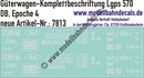 "Nass-Schiebebilder: Güterwagen-Komplettbeschriftung Lgps 570, DB, Epoche 4. Artikel-Nummer: 7813"