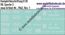 "Nass-Schiebebilder: Güterwagen-Komplettbeschriftung R 20, DB, Epoche 3. Artikel-Nummer: 7842"
