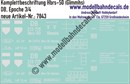 "Nass-Schiebebilder: Güterwagen-Komplettbeschriftung Hbrs-50 (Glmmhs), DB, Epoche 3-4. Artikel-Nummer: 7843"
