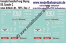 "Nass-Schiebebilder: Personenwagen-Komplettbeschriftung B4ymg, DB, Epoche 3. Artikel-Nummer: 7855"
