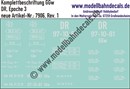 "Nass-Schiebebilder: Güterwagen-Komplettbeschriftung GGw, DR, Epoche 3. Artikel-Nummer: 7906"