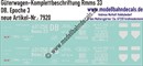 "Nass-Schiebebilder: Güterwagen-Komplettbeschriftung Rmms 33, DB, Epoche 3. Artikel-Nummer: 7920"