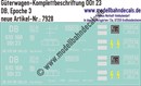 "Nass-Schiebebilder: Güterwagen-Komplettbeschriftung OOt 23, DB, Epoche 3. Artikel-Nummer: 7928"