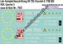 "Nass-Schiebebilder: Lok-Komplettbeschriftung DH 705 (Vossloh G 1700 BB), HGK, Epoche 5. Artikel-Nummer: 7931"