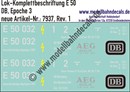 "Nass-Schiebebilder: Lok-Komplettbeschriftung E 50, DB, Epoche 3. Artikel-Nummer: 7937"