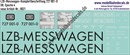 Nass-Schiebebilder: LZB Messwagen Komplettbeschriftung 727 001-0, DB, Epoche 4. Artikel-Nummer: 8021
