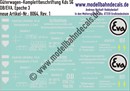 "Nass-Schiebebilder: Güterwagen-Komplettbeschriftung Kds 56, DB/EVA, Epoche 3. Artikel-Nummer: 8064"