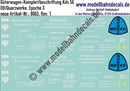 "Nass-Schiebebilder: Güterwagen-Komplettbeschriftung Kds 56, DB/Quarzwerke, Epoche 3. Artikel-Nummer: 8065"