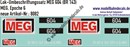 "Nass-Schiebebilder: Umbeschriftungssatz für Lok 604 der MEG (Mitteldeutsche Eisenbahn GmbH), Baureihe 143, MEG, Epoche 6. Artikel-Nummer: 8082"