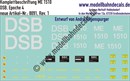 "Nass-Schiebebilder: Lok Komplettbeschriftung ME 1510, DSB, Epoche 4. Artikel-Nummer: 8091"