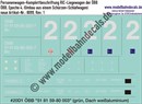 Nass-Schiebebilder: Komplettbeschriftungssatz für RIC-Spanten-Liegewagen der ÖBB. Artikel-Nummer: 8099
