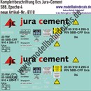 "Nass-Schiebebilder: Komplettbeschriftung Ucs Jura-Cement der SBB, Epoche 4. Artikel-Nummer: 8118"