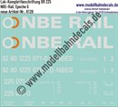 "Nass-Schiebebilder: Komplettbeschriftung BR 225, NBE-Rail, Epoche 6. Artikel-Nummer: 8128"
