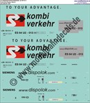 "Nass-Schiebebilder: Lok-Komplettbeschriftung Kombiverkehr/Dispolok BR 182, Epoche 6. Artikel-Nummer: 8237"