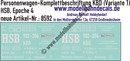 Nass-Schiebebilder: Harzer Schmalspurbahn (HSB): Personenwagen-Komplettbeschriftung KBD (Variante 1). Artikel-Nummer: 8592