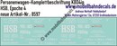 Nass-Schiebebilder: Harzer Schmalspurbahn (HSB): Personenwagen-Komplettbeschriftung KBD4ip. Artikel-Nummer: 8597